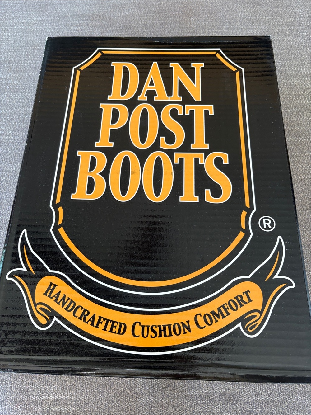 DAN POST Crazy Cow Leather Boots Charcoal Gray Black Cowgirl Boho Sz 8.5 med - Picture 2 of 9